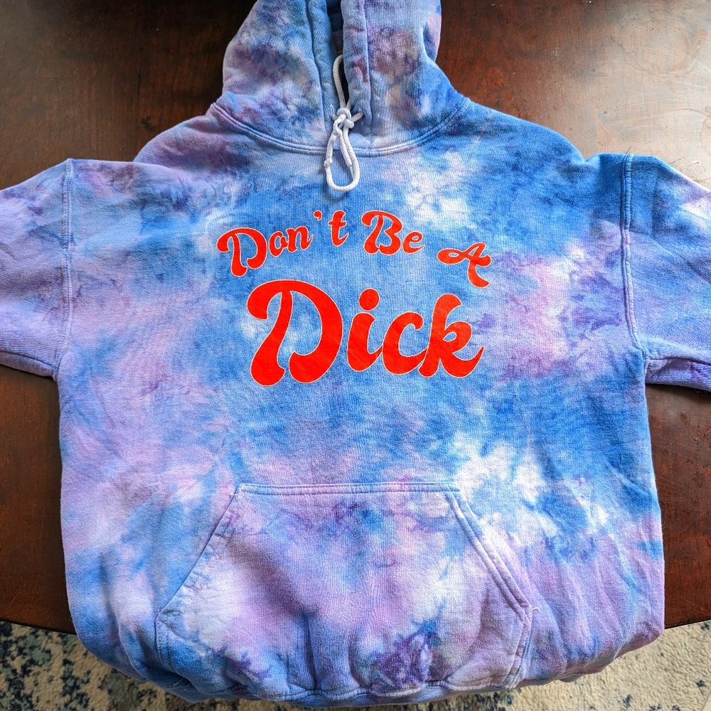 Don’t Be A Dick Blue & Purple Tie Dye Hoodie Jv By Jac Vanek Unisex